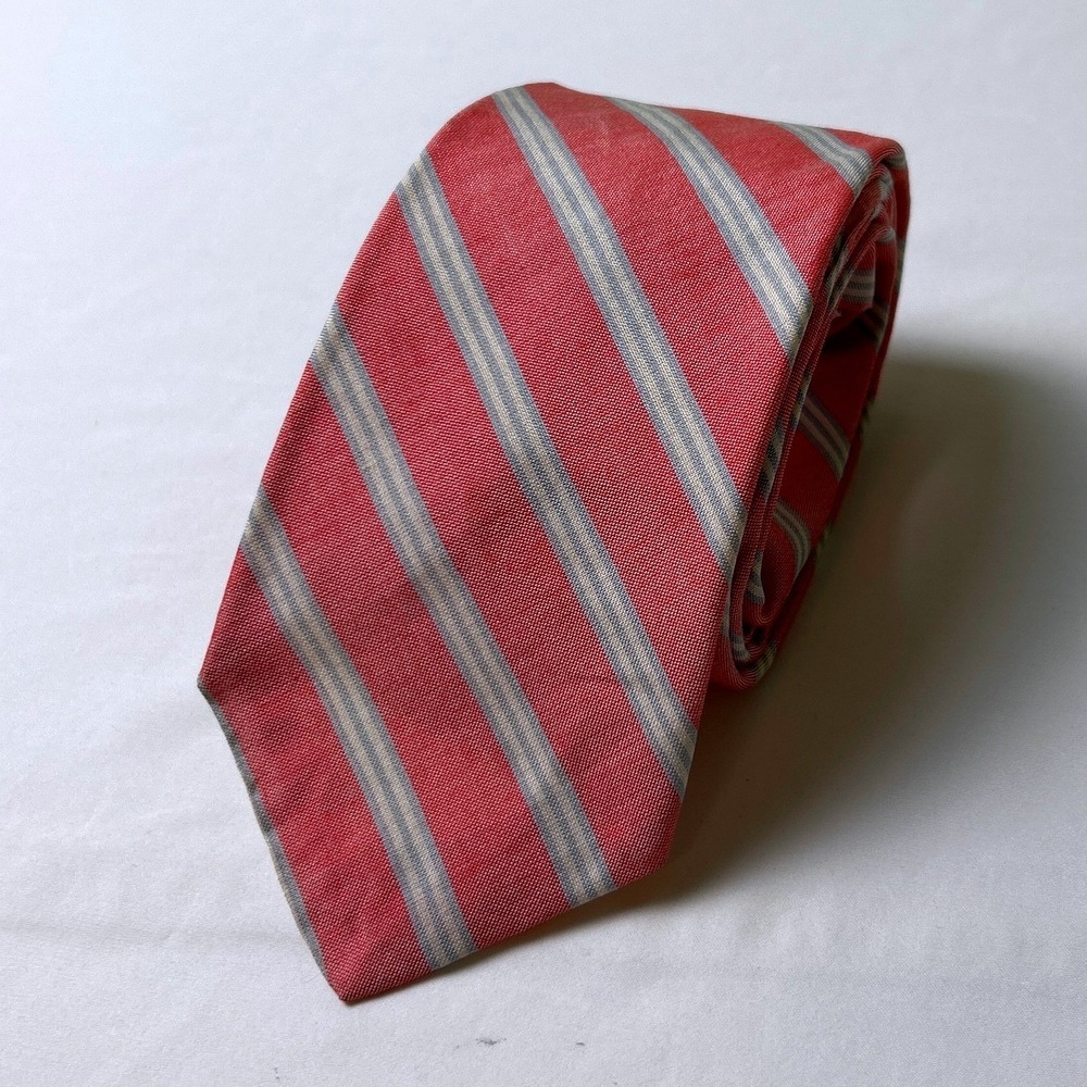 Bert Pulitzer Mens Vintage Striped Collectors Edition Silk Necktie 3.25" Pink